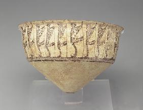 Conical bowl with a leopard design, 3500-3000 BC