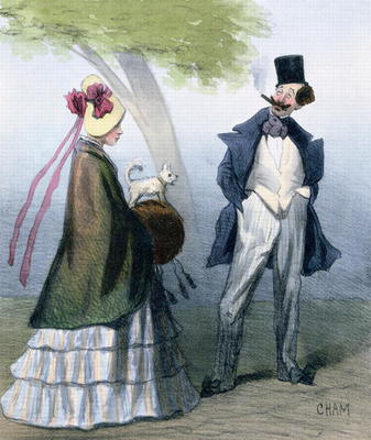 'We gentlemen all love virtuous maidens', caricature depicting a bounder or cad admiring a pretty gi à Cham