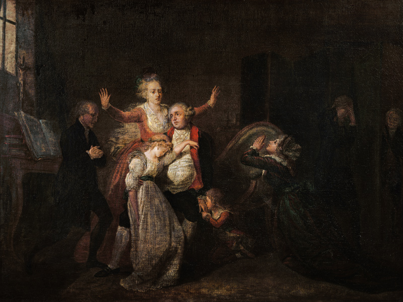 Louis XVI (1754-93) Bidding Farewell to his Family at the Temple à Charles Benazech