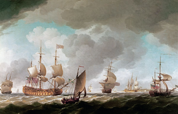 An English Vice-Admiral of the Red and his Squadron at Sea à Charles Brooking