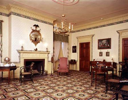 Drawing room at the Harrison Gray Otis House, Boston 1795, Probably designed à Charles  Bulfinch