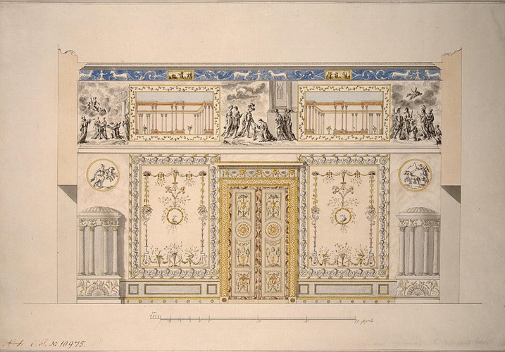 Design for the Lyons Hall (Yellow Drawing-Room) in the Great Palace of Tsarskoye Selo à Charles Cameron