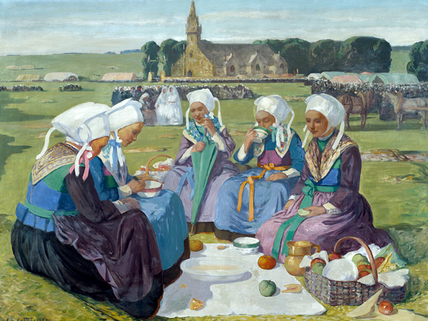 Women of Plougastel at the Pardon of Notre-Dame de la Palud, 1903 (oil on canvas) à Charles Cottet