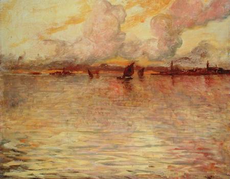 Seascape with Distant View of Venice à Charles Cottet