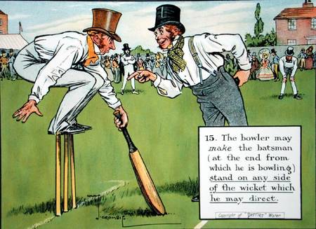 (15) The bowler may make the batsman (at the end from which he is bowling) stand on any side of the à Charles Crombie