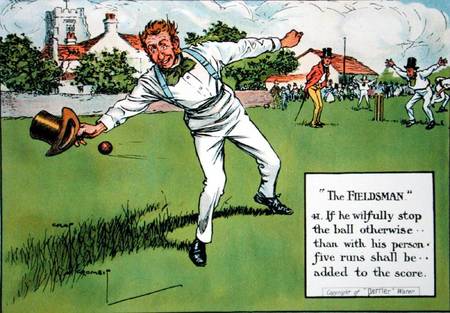 The Fieldsman (42), from 'Laws of Cricket' à Charles Crombie