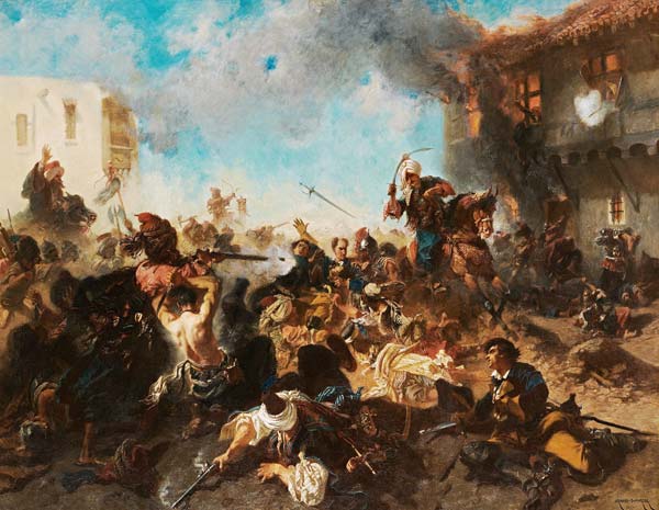 The Skirmish at Bender (Kalabaliken i Bender) à Charles Edouard Armand-Dumaresq