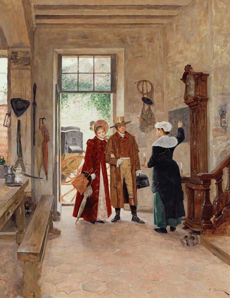 Arrival at the Inn à Charles Edouard Delort
