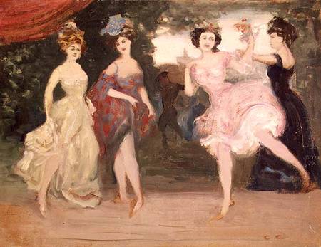 Four Dancing Girls on the Stage à Charles Edward Conder