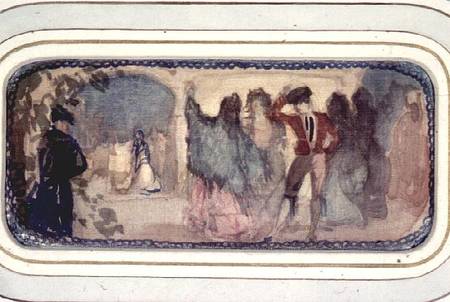A Spanish Scene:Figures and Buildings à Charles Edward Conder