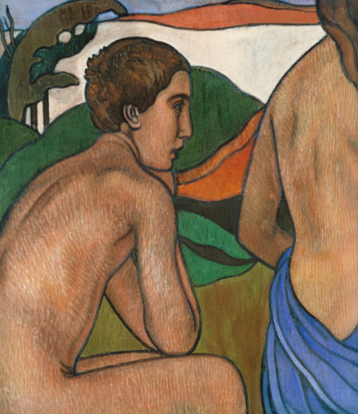 Seated Male Nude in a Landscape à Charles Filiger