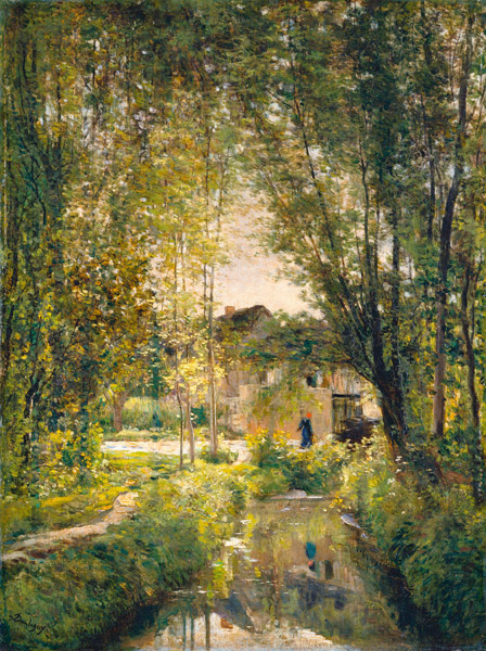 Landschaft mit einem sonnenbeschienenen Bach à Charles-François Daubigny