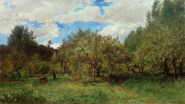 Le verger (Französischer Obstgarten zur Erntezeit) à Charles-François Daubigny