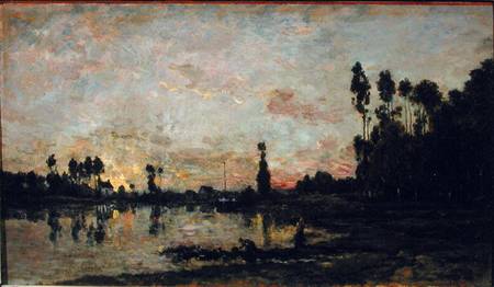 Sunset on the Oise à Charles-François Daubigny