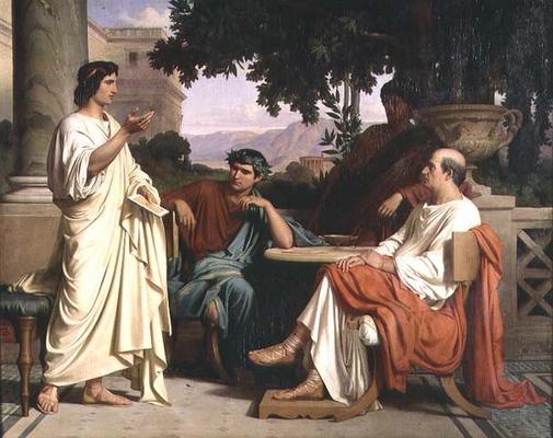 Horace, Virgil and Varius at the house of Maecenas à Charles Francois Jalabert