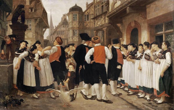 The Servants' Fair at Bouxwiller à Charles Francois Marchal