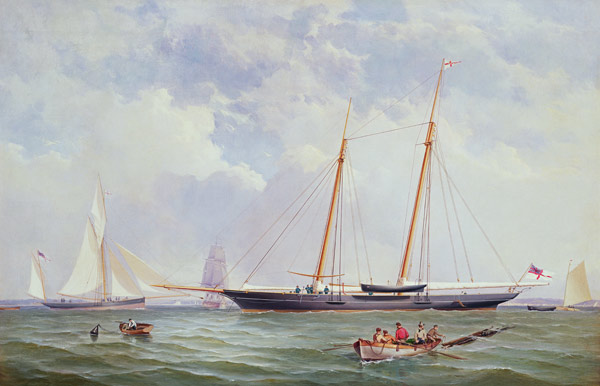 A Portrait of the 110 Ton Royal Yacht Squadron Schooner 'Viking' off the Needles à Charles Gregory