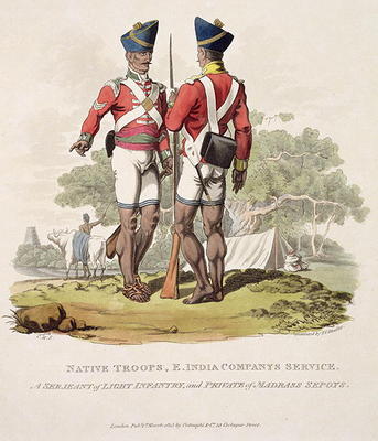 Native Troops in the East India Company's Service: a Sergeant of Light Infantry and a Private of the à Charles Hamilton Smith