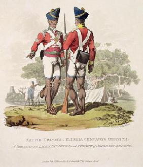 Native Troops in the East India Company's Service: a Sergeant of Light Infantry and a Private of the