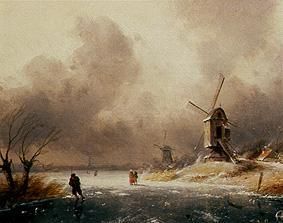 paysage d'hiver. à Charles Henri Joseph Leickert