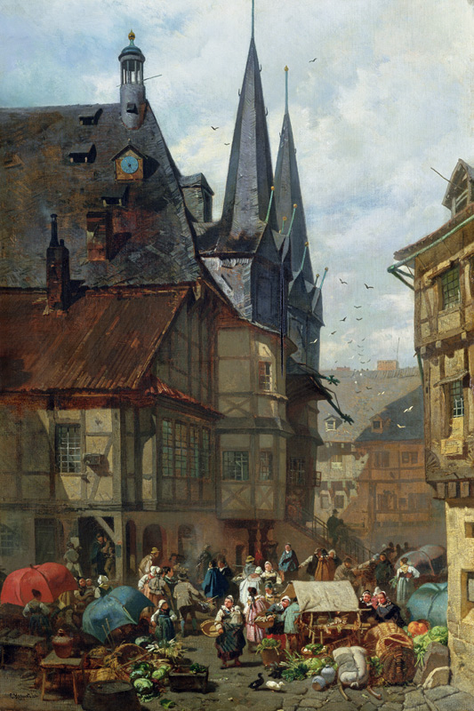 The Marketplace in Wernigerode à Charles Hoguet