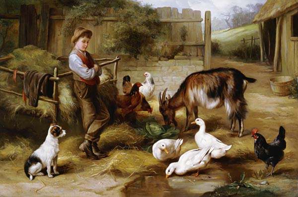 Junge auf einem Bauernhof à Charles Hunt