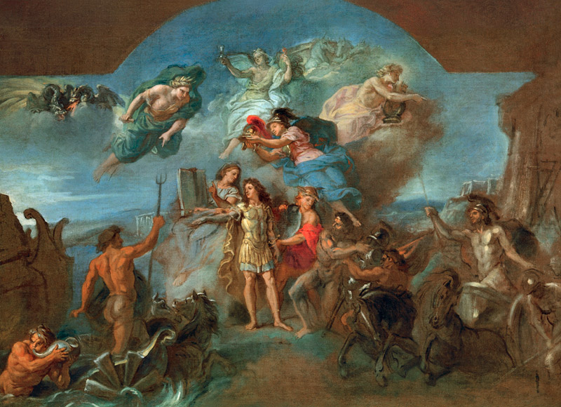Louis XIV / Painting by Le Brun. à Charles Le Brun