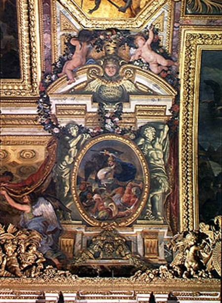 Defeat of the Turks in Hungary by the King's Troops in 1664, Ceiling Painting from the Galerie des G à Charles Le Brun