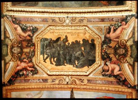 Helping the People during the Famine of 1662, Ceiling Painting from the Galerie des Glaces à Charles Le Brun