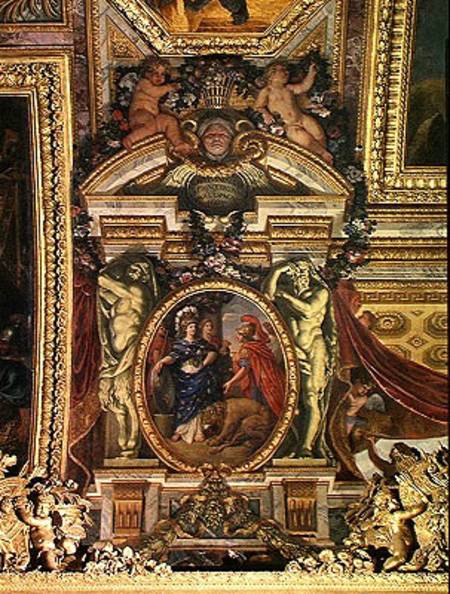 Spain Recognising the Pre-Eminence of France in 1662, Ceiling Painting from the Galerie des Glaces à Charles Le Brun