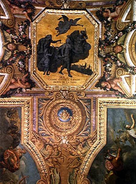 War for the Rights of the Queen in 1667, Ceiling Painting from the Galerie des Glaces à Charles Le Brun