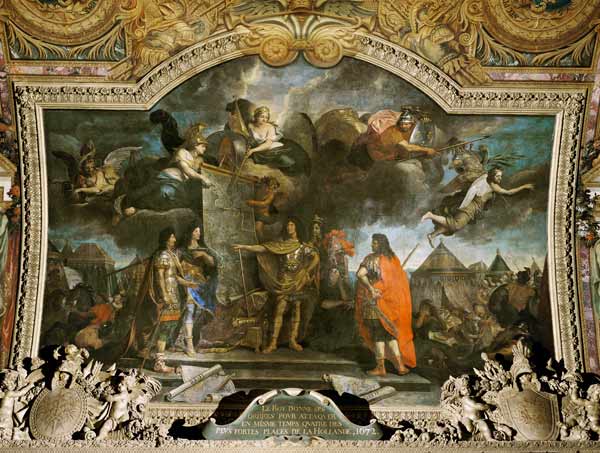 King Louis XIV (1638-1715) Gives Orders to Simultaneously Attack Four of the Strongest Dutch Positio à Charles Le Brun