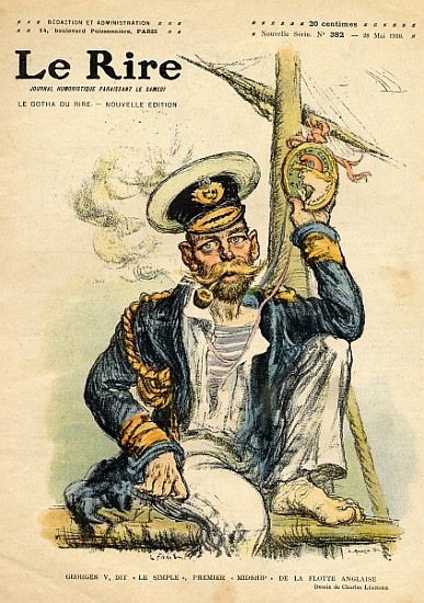 George V, ''The Simple'', the first Midshipman of the Royal Navy, from the front cover of ''Le Rire' à Charles Leandre