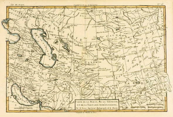 Persia, Georgia and Independant Tartary, from 'Atlas de Toutes les Parties Connues du Globe Terrestr à Charles Marie Rigobert Bonne