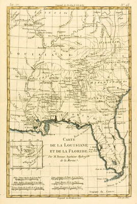Louisiana and Florida, from 'Atlas de Toutes les Parties Connues du Globe Terrestre' by Guillaume Ra à Charles Marie Rigobert Bonne