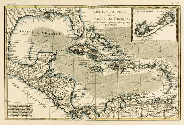 The Antilles and the Gulf of Mexico, from 'Atlas de Toutes les Parties Connues du Globe Terrestre' b à Charles Marie Rigobert Bonne