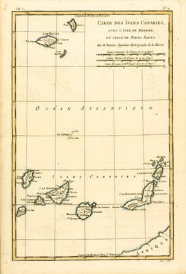 The Canary Islands, with Madeira and Porto Santo, from 'Atlas de Toutes les Parties Connues du Globe à Charles Marie Rigobert Bonne