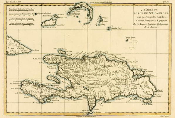 The French and Spanish Colony of the Island of St Dominic of the Greater Antilles, from 'Atlas de To à Charles Marie Rigobert Bonne