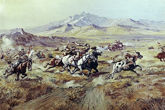 Stagecoach Attack à Charles Marion Russell
