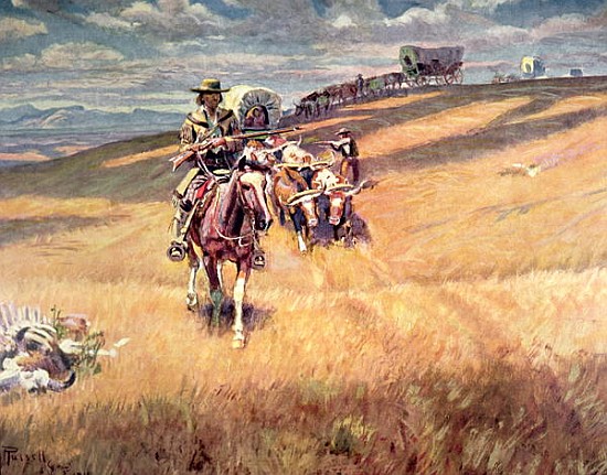 ''When wagon trails were dim'' à Charles Marion Russell