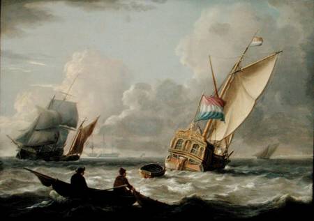 A Dutch Admiralty Yacht and other Shipping à Charles Martin Powell