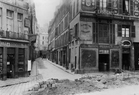 Rue Maitre Albert (from Quai de la Tournelle) Paris, 1858-78 (b/w photo)  à Charles Marville