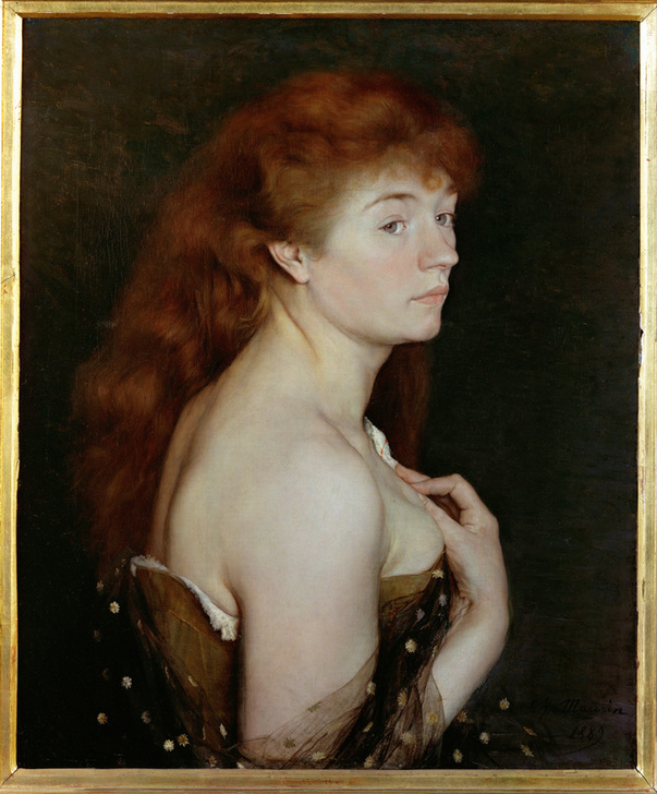 Portrait de jeune femme rousse à Charles Maurin
