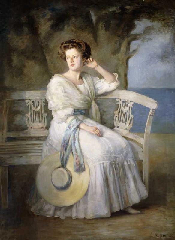 Portrait einer Dame. à Charles Mendelssohn Horsfall