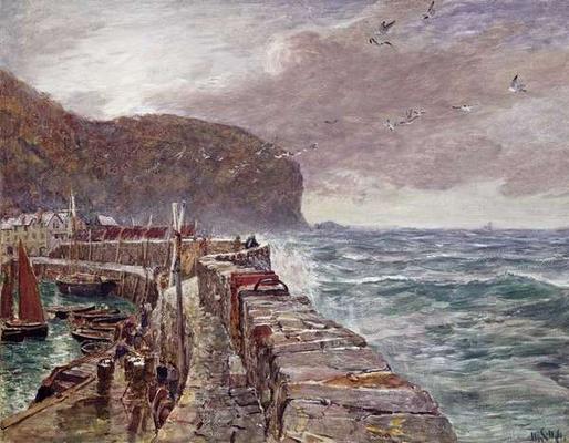 Clovelly Pier, 1897 (gouache on paper) à Charles Napier Hemy