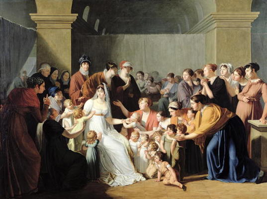 Empress Josephine (1763-1814) Among the Children, 1806 (oil on canvas) à Charles Nicolas Raphael Lafond