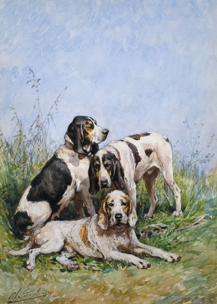 A Group of French Hounds à Charles Oliver de Penne