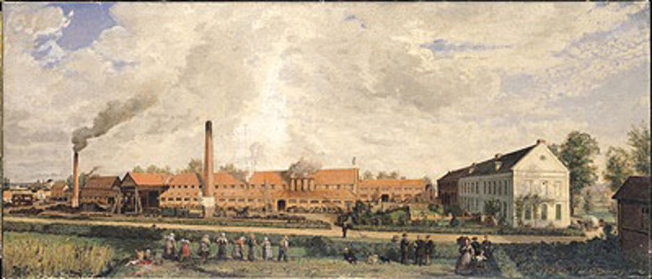 View of a Sugar Factory (oil on canvas) à Charles Paul Etienne Desavary