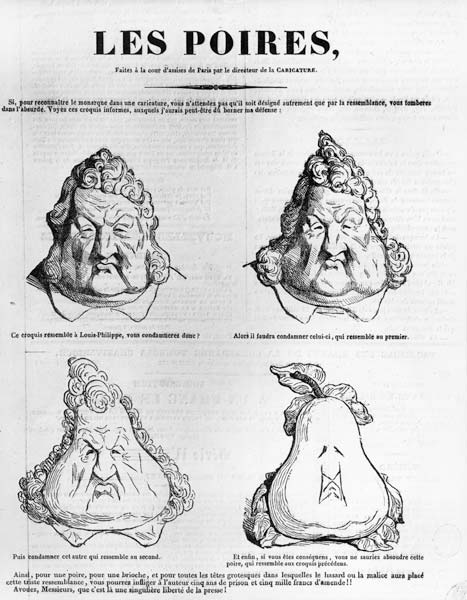 Les Poires, caricature of King Louis-Philippe (1773-1850) from ''Le Charivari'' à Charles Philipon