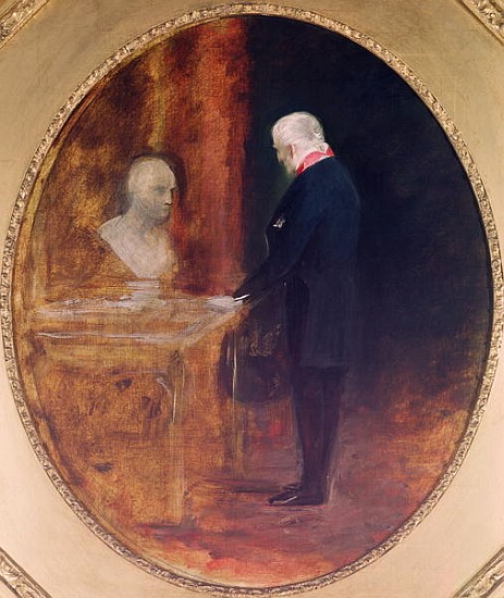The Duke of Wellington (1769-1852) Studying a Bust of Napoleon (1769-1821) à Charles Robert Leslie